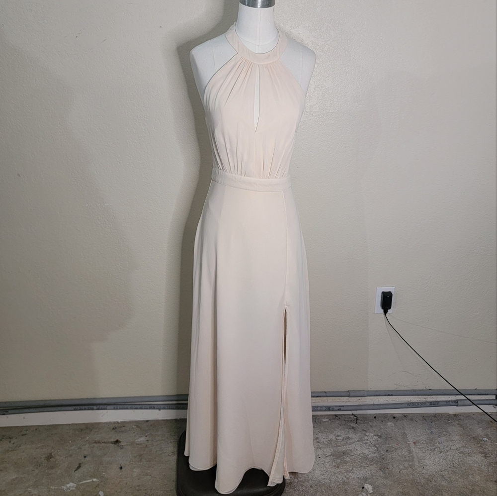 Lulu's High Neck Halter Maxi Dress